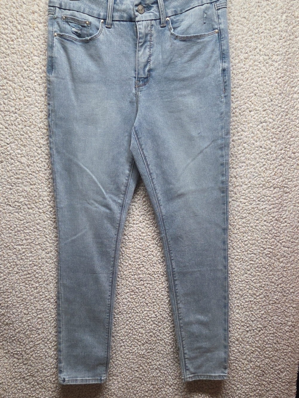 Seven7 Light Blue Distressed Skinny Jeans